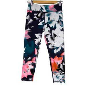 Zella Womens Active Capris Leggings Size XL/14-16 Floral Print Athleisure Sporty